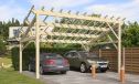Doppelcarport Le Havre 24 | Holz-Nutzungsklasse 2 | Pultdach | Nordische Kiefer | 450x650cm