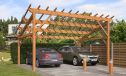 Doppelcarport Le Havre 24 | Schutz durch KDI | Pultdach | Nordische Kiefer | 450x650cm
