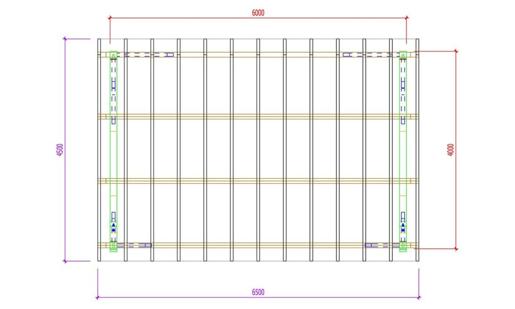 Doppelcarport Le Havre 24 | Schutz durch KDI | Pultdach | Nordische Kiefer | 450x650cm