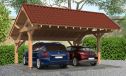 Doppelcarport Ixora | Satteldach | aus Douglasienholz | 630x541cm