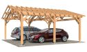 Doppelcarport Strélizia | Satteldach | aus Douglasienholz | 660x660cm