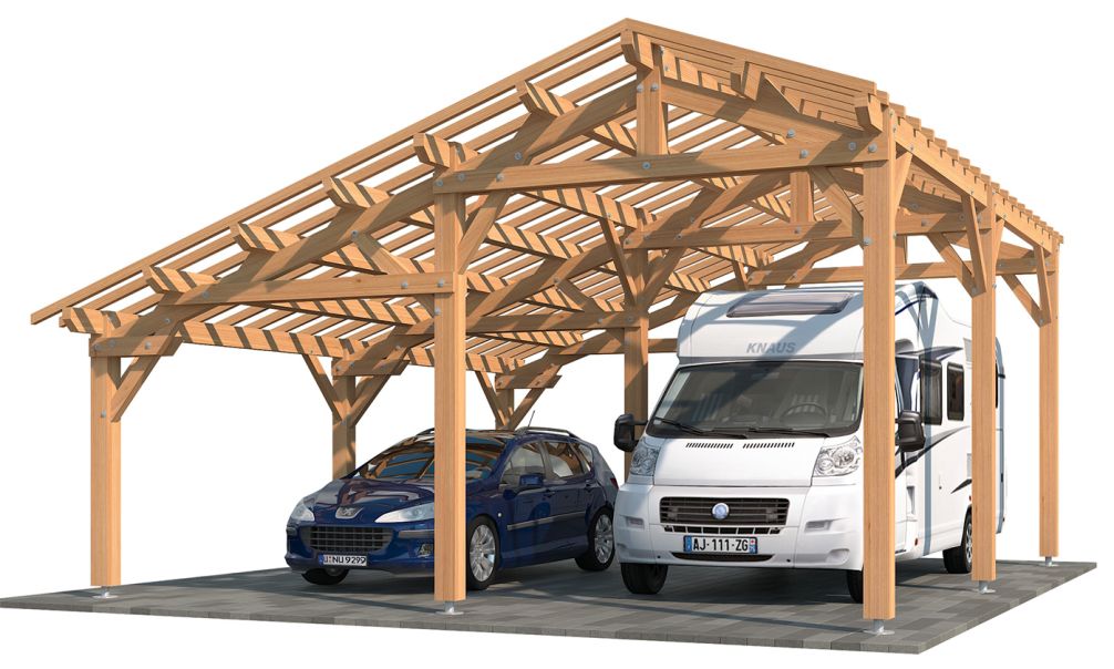 Wohnmobilcarport Oxalis | Satteldach | aus Douglasienholz | 730x876cm