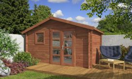 Gartenhaus Aubagne 9 | Kesseldruckimprägniert | Satteldach | Wandstärke 44mm | 390x240cm