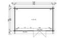 Holz-Gartenhaus New York 16  - 44mm Blockbohlenhaus - Gartenhaus Lounge - Flachdach - Fichte - 14.28m²