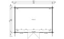 Holz-Gartenhaus Cannes A - 44mm Blockbohlenhaus - Gartenhaus Lounge - Flachdach - Fichte - 16.80m2