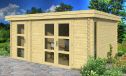 Gartenhaus Hazebrouck 44 | Flachdach | Mit 2 Räumen  | Wandstärke 44mm | 456x360cm
