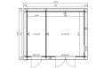 Gartenhaus Hazebrouck 44 | Flachdach | Mit 2 Räumen  | Wandstärke 44mm | 456x360cm