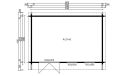 Holz-Gartenhaus Bordeaux 70 - 70mm Blockbohlenhaus - Pultdach - Fichte - 16.33m2