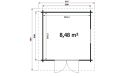 Gartenhaus Arcachon | Satteldach | Wandstärke 44mm| 300x300cm