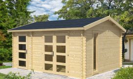Gartenhaus Carroz |  Satteldach | Wandstärke 44mm | 456x360 cm