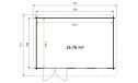 Gartenhaus Bordeaux 44 - 44mm Blockbohlenhaus - Pultdach - Fichte - 16.80m2