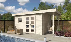 Gartenhaus mit Schleppdach Marseille 9 | Flachdach | Wandstärke 44mm | 490x240cm