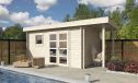 Gartenhaus mit Schleppdach Marseille 9 | Flachdach | Wandstärke 44mm | 490x240cm