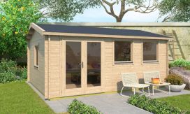 Holz-Gartenhaus Nice 70 - 70mm Blockbohlenhaus - Satteldach - Fichte - 18.70m2