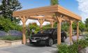 Einzelcarport Ononis | Flachdach | aus Douglasienholz | 380x620cm