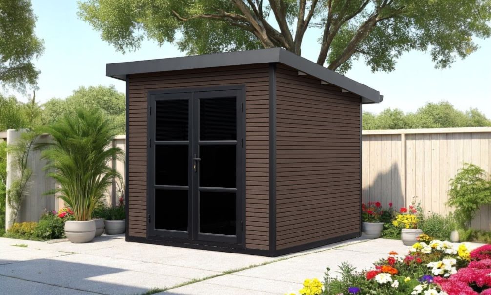 WPC-Gartenhaus ROMANS | Pultdach | Wandstärke 28mm | 223X223cm