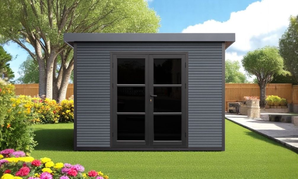 WPC-Gartenhaus Rencurel | Pultdach | Wandstärke 28mm | 290x290cm