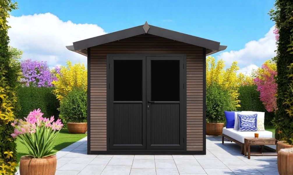 WPC-Gartenhaus LANS | Satteldach | Wandstärke 28mm | 223X223cm