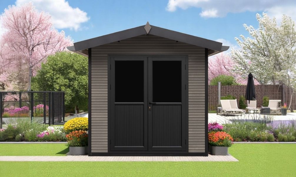 WPC-Gartenhaus LEONCEL | Satteldach | Wandstärke 28mm | 223X223cm