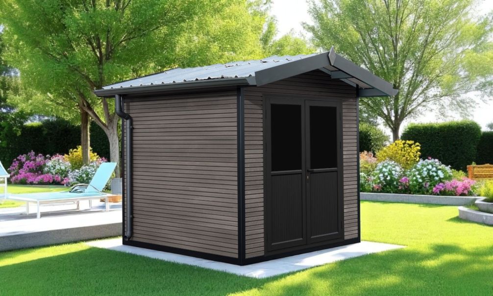 WPC-Gartenhaus LEONCEL | Satteldach | Wandstärke 28mm | 223X223cm