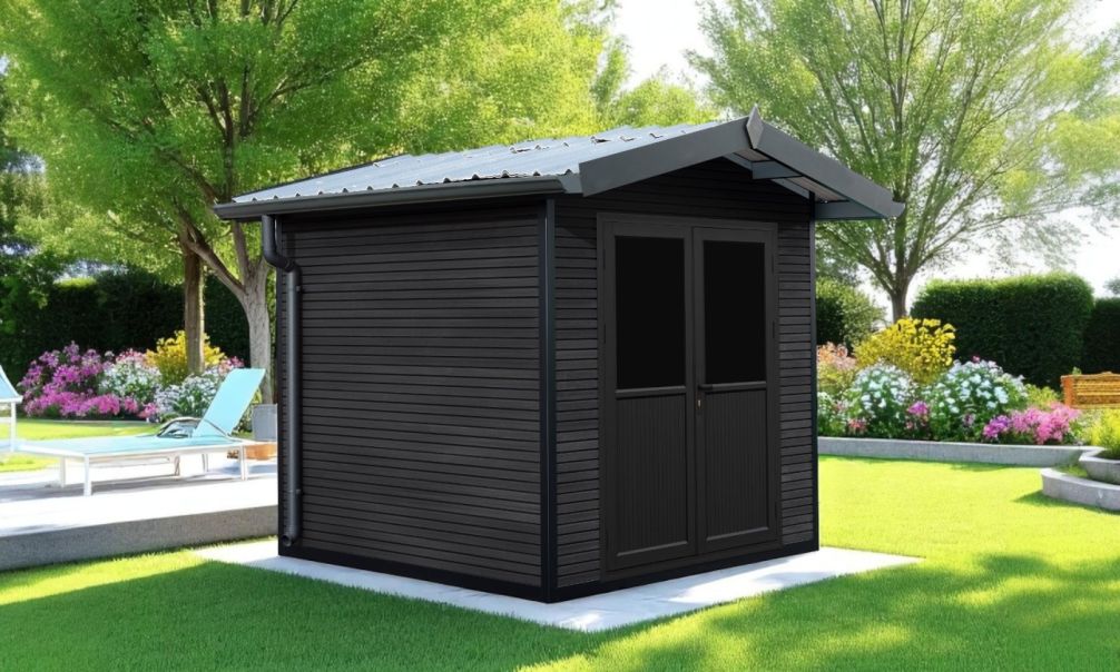 WPC-Gartenhaus LEONCEL | Satteldach | Wandstärke 28mm | 223X223cm