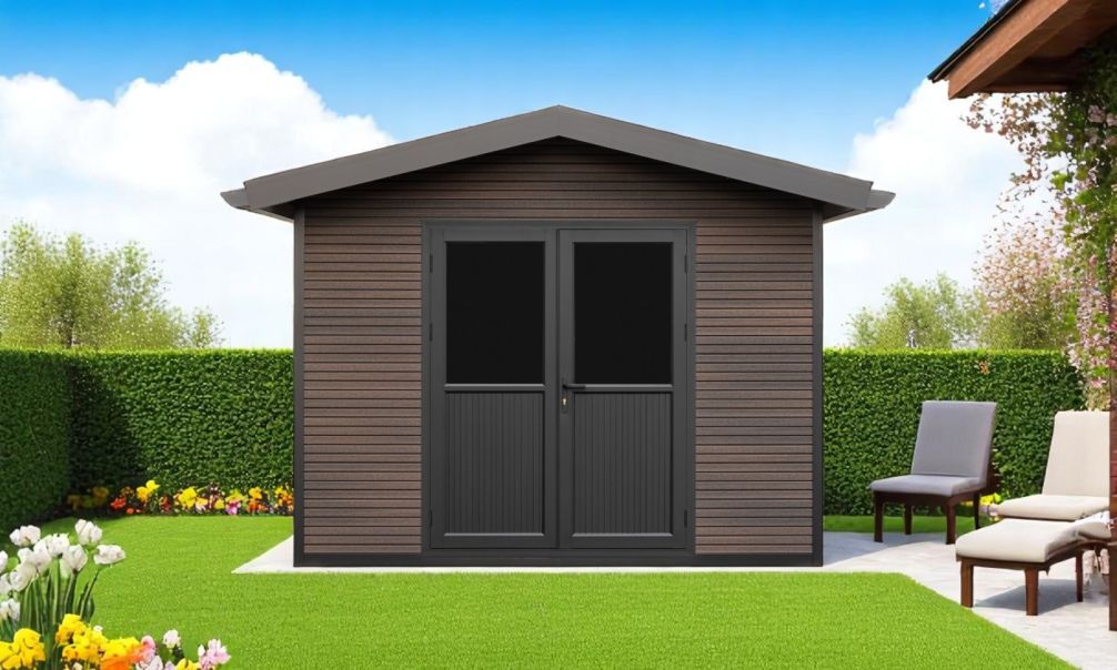 WPC-Gartenhaus VASSIEUX | Satteldach | Wandstärke 28mm | 290x290cm