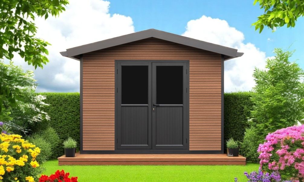 WPC-Gartenhaus VASSIEUX | Satteldach | Wandstärke 28mm | 290x290cm