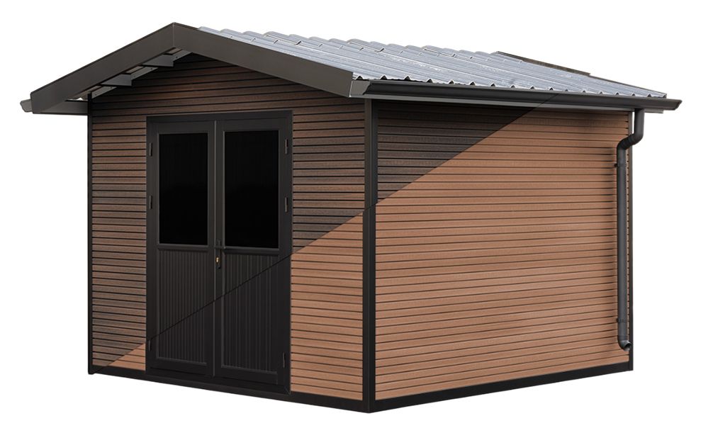 WPC-Gartenhaus VASSIEUX | Satteldach | Wandstärke 28mm | 290x290cm