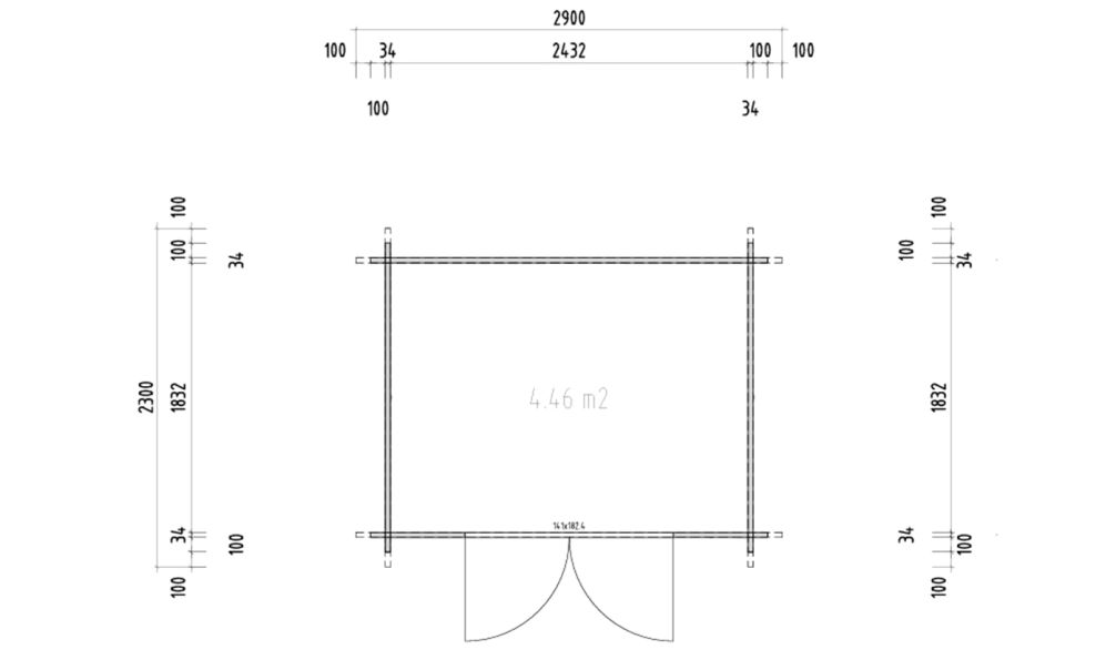 Gartenhaus CAMBIA 5 | Flachdach | Kesseldruckimprägniert | Wandstärke 34mm | 250x190cm