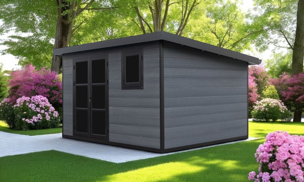WPC-Gartenhaus FIRA | Pultdach | Wandstärke 28mm | 370x290cm