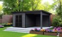 WPC-Gartenhaus DOMOKOS | Pultdach | Wandstärke 28mm | Anthrazitgrau | 600x300cm
