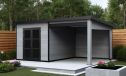 WPC-Gartenhaus DOMOKOS | Pultdach | Wandstärke 28mm | Hellgrau | 600x300cm