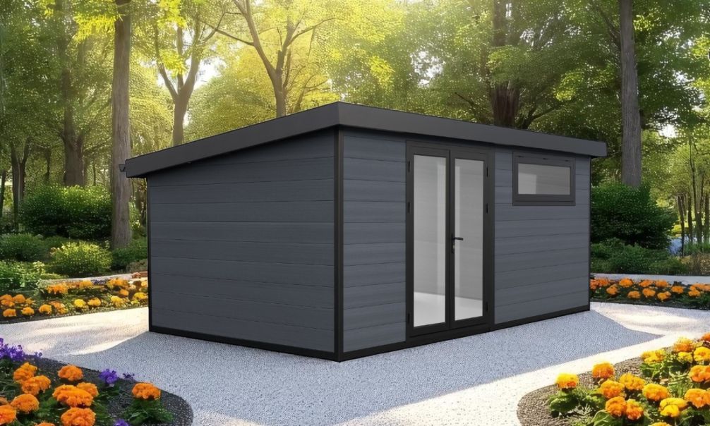 WPC-Gartenhaus CALAIS | Pultdach | Wandstärke 28mm | 500x300cm