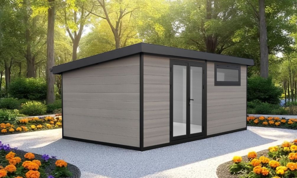 WPC-Gartenhaus CALAIS | Pultdach | Wandstärke 28mm | 500x300cm