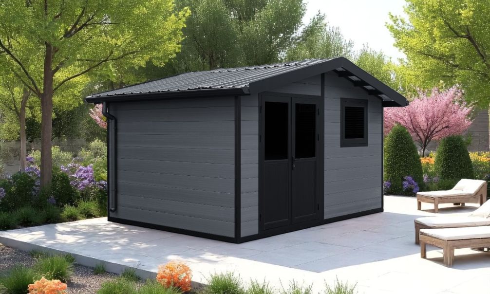 WPC-Gartenhaus MONTREUIL | Satteldach | Wandstärke 28mm |  394x290cm