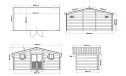 WPC-Gartenhaus AULNAY | Satteldach | Wandstärke 28mm |  580x290cm
