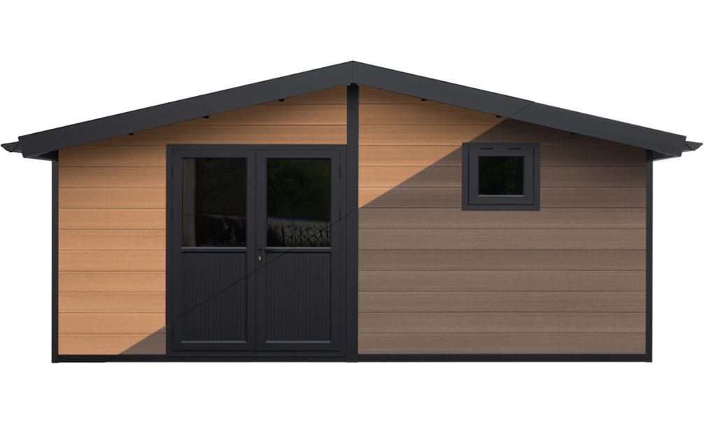 WPC-Gartenhaus CAYENNE | Satteldach | Wandstärke 28mm |500x290cm