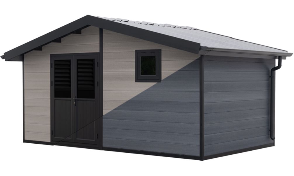 WPC-Gartenhaus TROYES | Satteldach | Wandstärke 28mm | 500x290cm