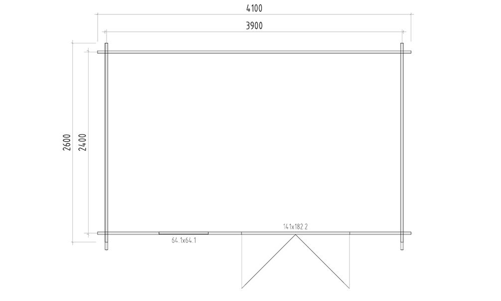 Gartenhaus Balistra 9 | KDI | Satteldach | Wandstärke 34mm | 390x240cm