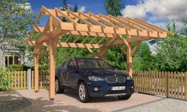 Einzelcarport PARDINE | Satteldach | aus Douglasienholz | 430x534cm