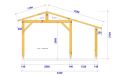 Einzelcarport ORCET | Satteldach | aus Douglasienholz | 300x484cm
