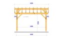 Einzelcarport MIMOSA | Satteldach | aus Douglasienholz | 450x450cm