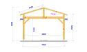 Einzelcarport MIMOSA | Satteldach | aus Douglasienholz | 450x450cm