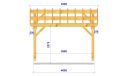 Einzelcarport Freesia | Satteldach | aus Douglasienholz | 450x650cm