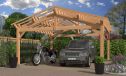 Doppelcarport HORTENSIA | Satteldach | aus Douglasienholz | 600x600cm