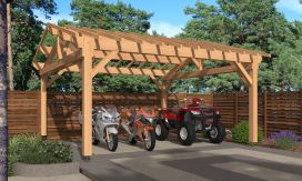 Doppelcarport COSMOS | Satteldach | aus Douglasienholz | 550x550cm