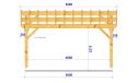 Doppelcarport COSMOS | Satteldach | aus Douglasienholz | 550x550cm