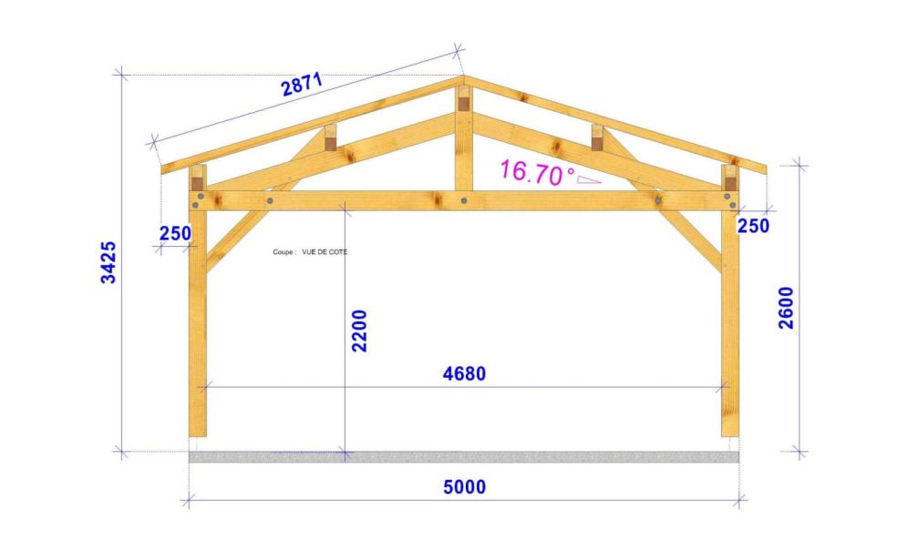 Doppelcarport COSMOS | Satteldach | aus Douglasienholz | 550x550cm