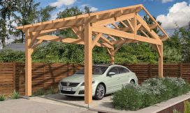 Einzelcarport DECUMARIA | Satteldach | aus Douglasienholz | 350x650cm