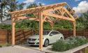 Einzelcarport DECUMARIA | Satteldach | aus Douglasienholz | 350x650cm
